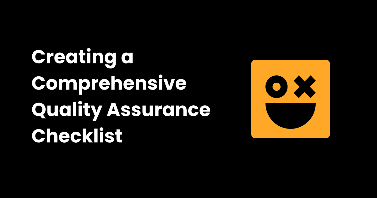 Quality assurance checklist