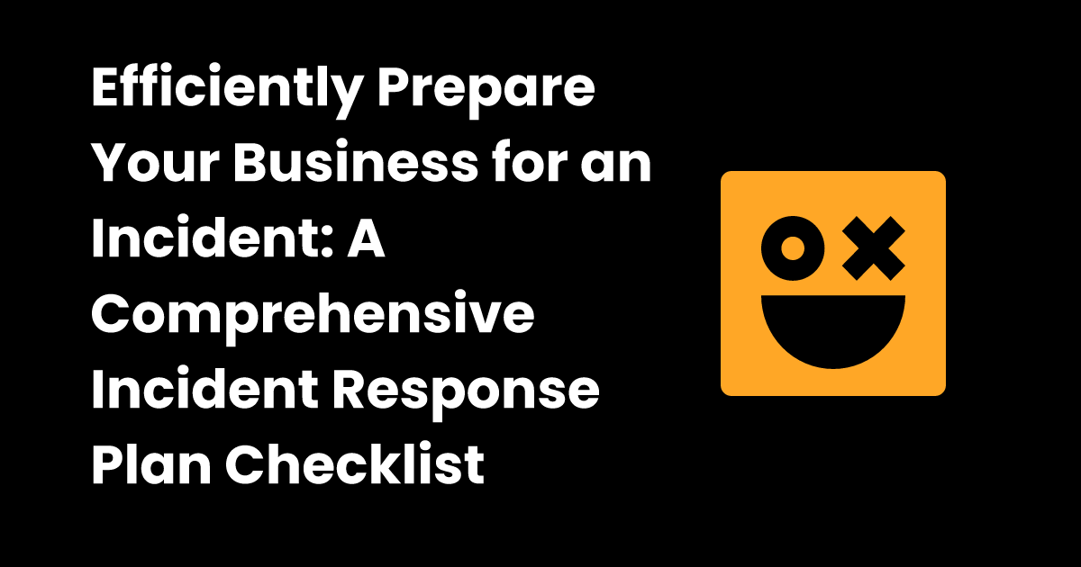 Incident response plan checklist