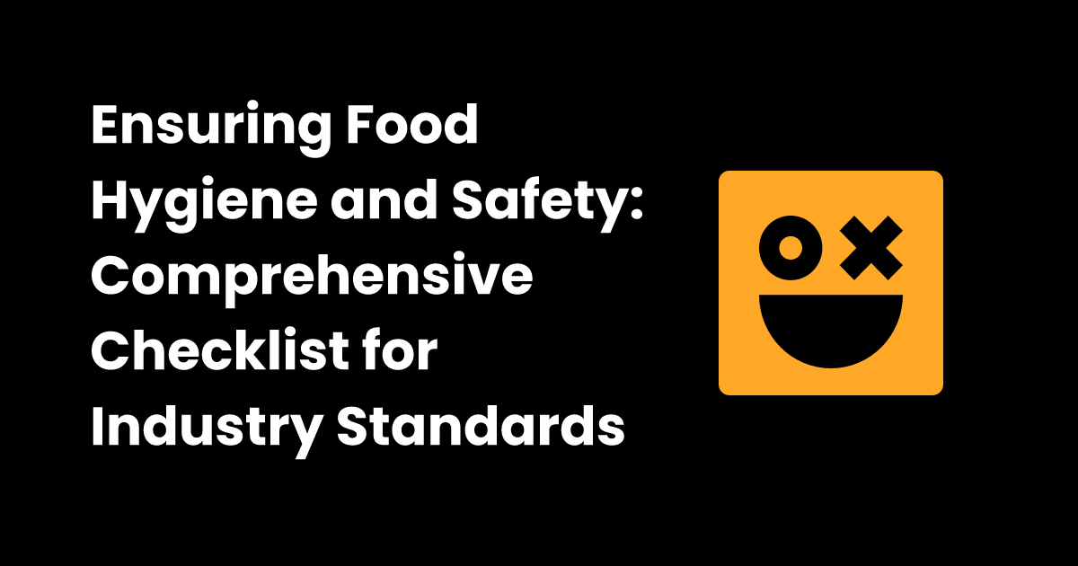 Food hygiene and safety standards checklist checklist.gg