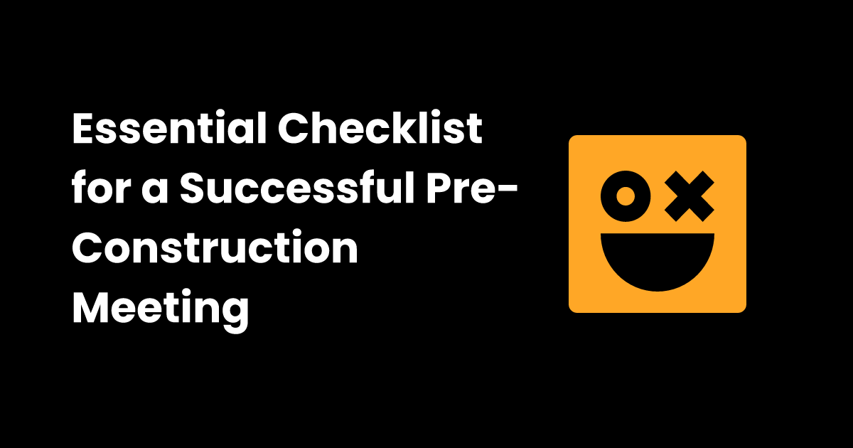 Pre construction meeting checklist