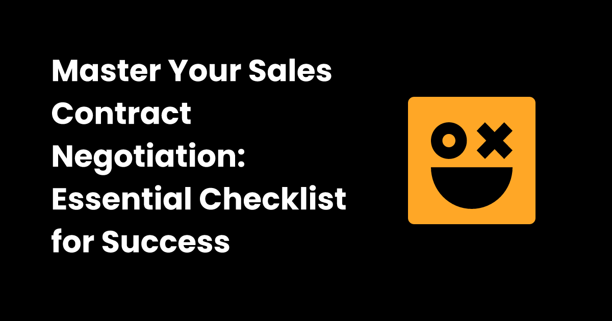 Sales contract negotiation checklist | checklist.gg